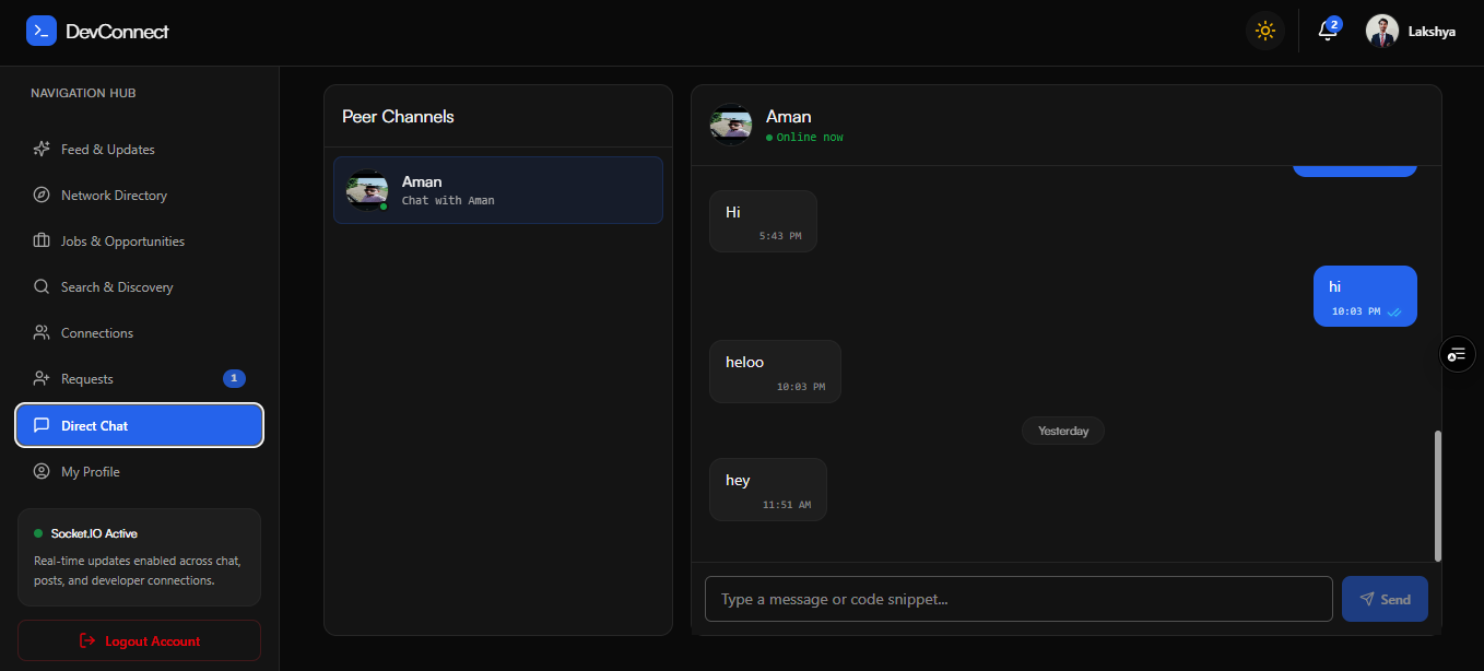 DevConnect — Developer Social Network screenshot 3