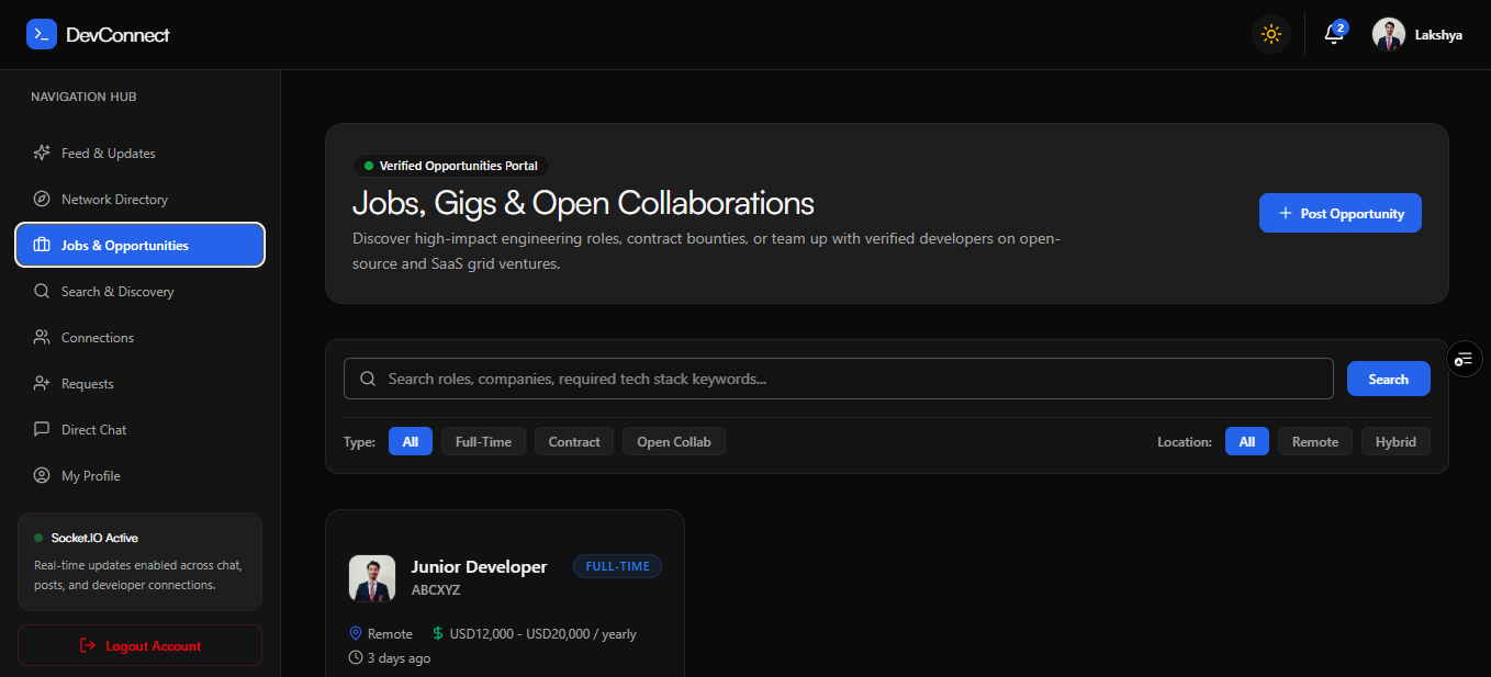 DevConnect — Developer Social Network screenshot 4